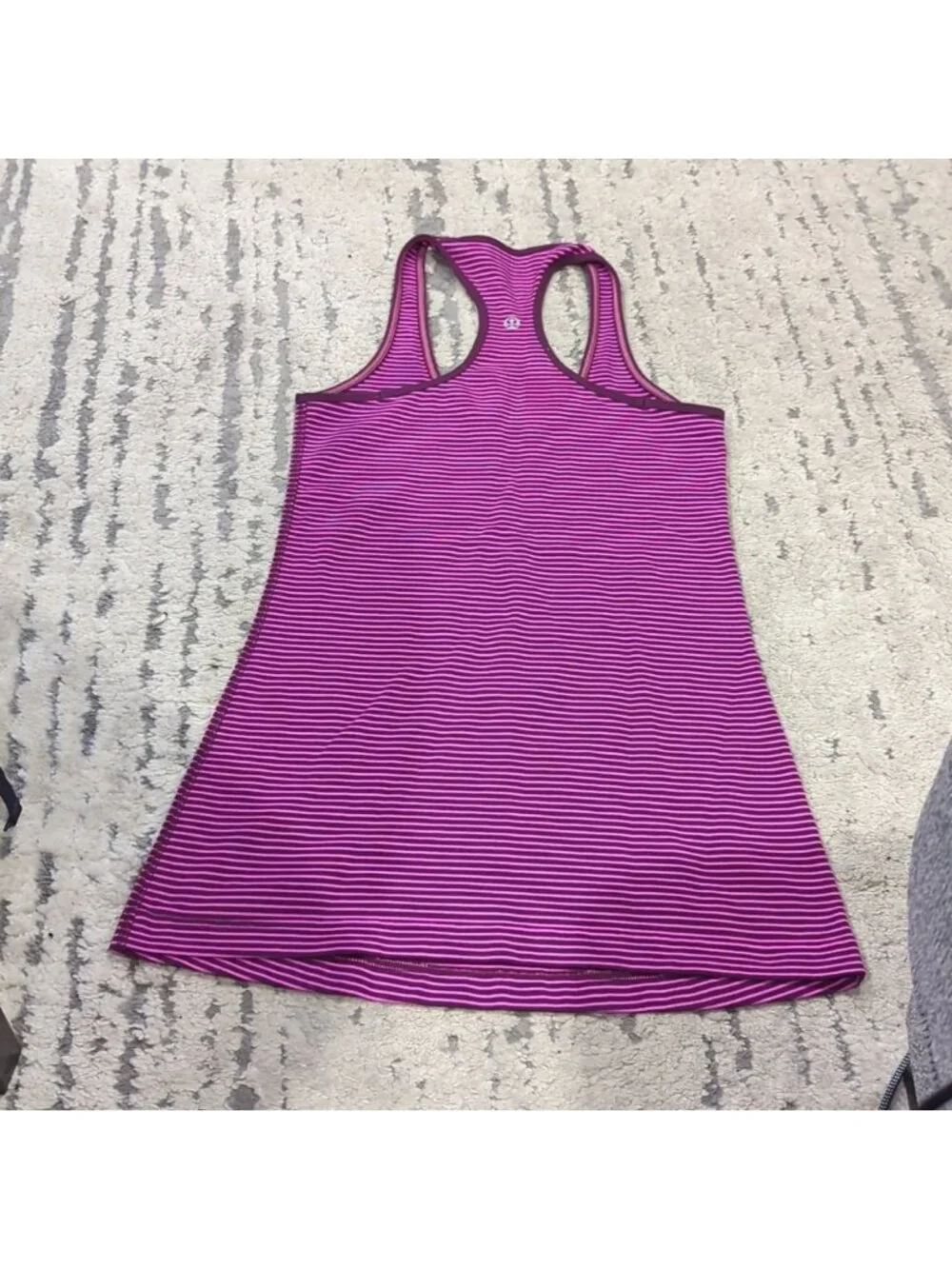 Lululemon Cool Racerback Hyper Stripe Raspberry Glo Light / Plum